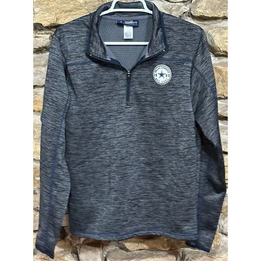 Men’s Dallas Cowboys Pullover Gray Club Collection 1/4 Zip Sweatshirt Size Small